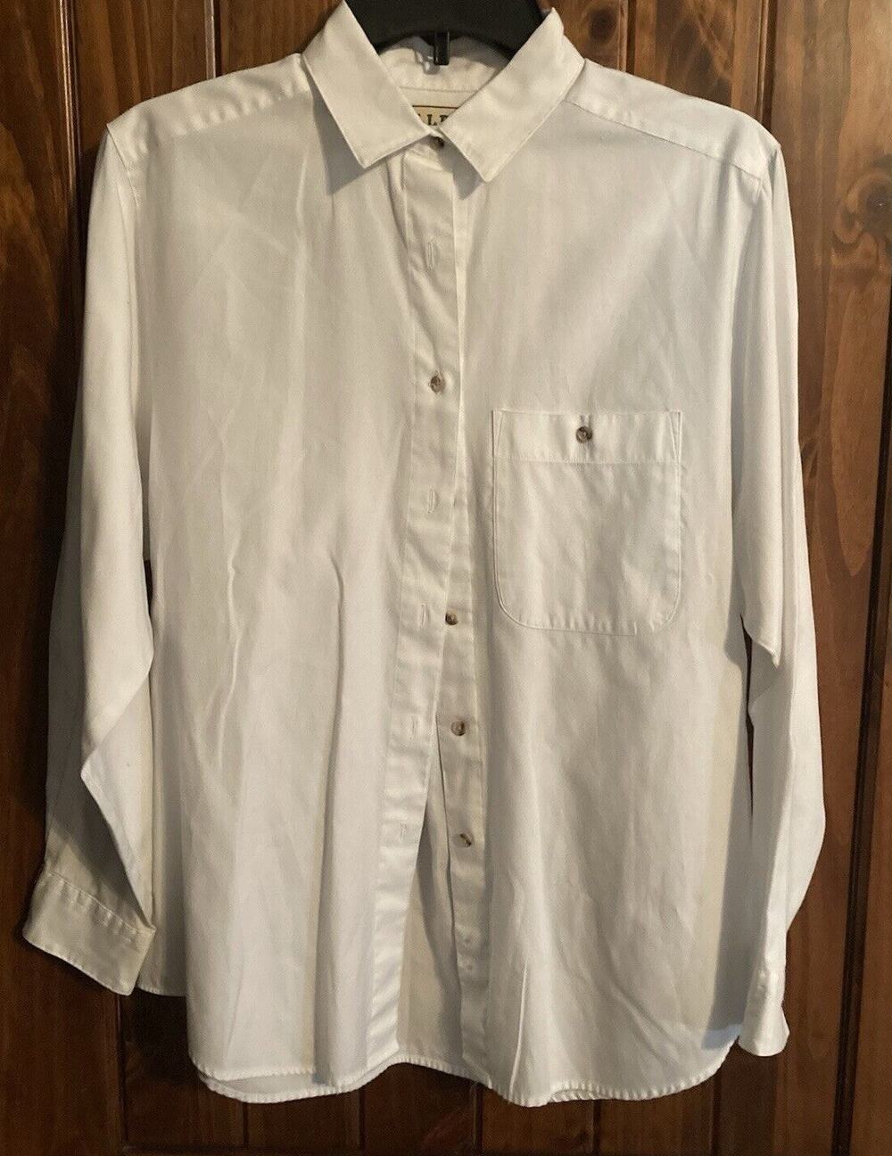 LL Bean Long sleeve white shirt ladies size 12